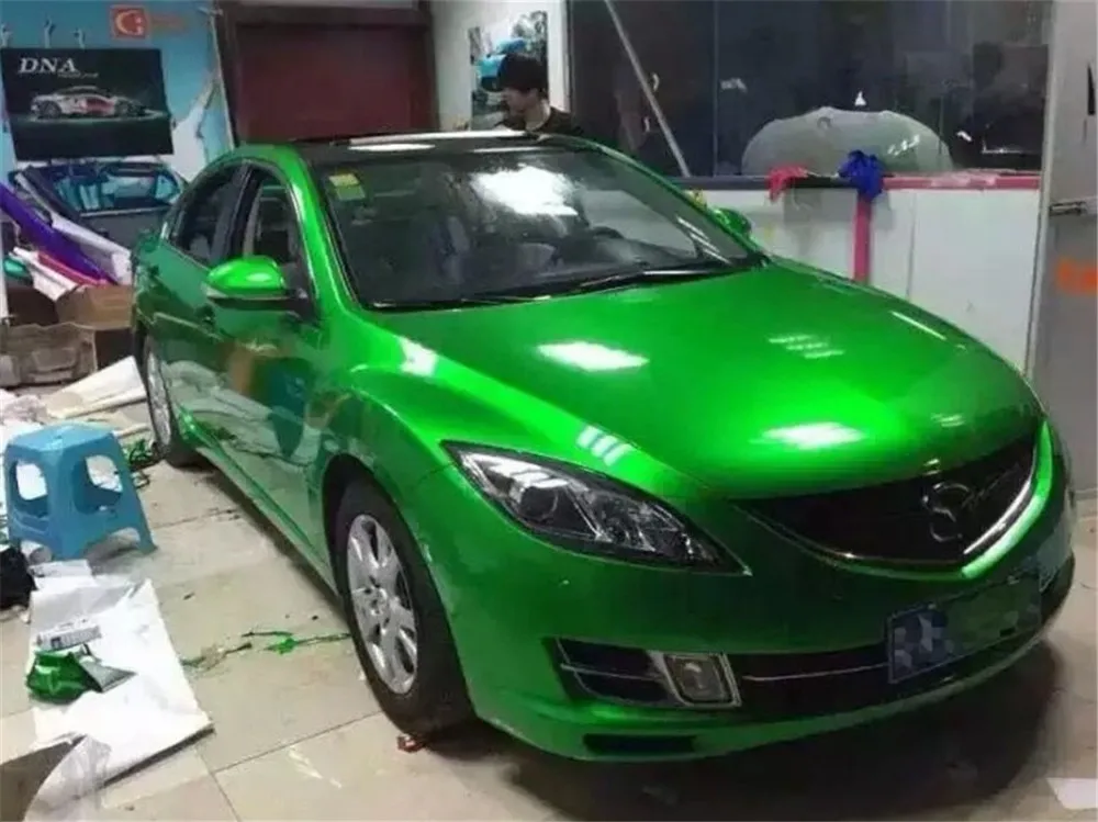 Глянцевая виниловая обертка металлик Ultra Apple Green пленка для упаковки автомобиля
