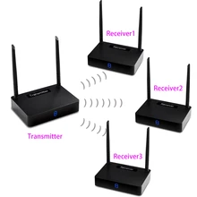 measy HD595 1TX + 3 RX Wireless HDMI Extender 450m Supporting 1080P with IR Signal Transmission (Transmitter and Receiver)