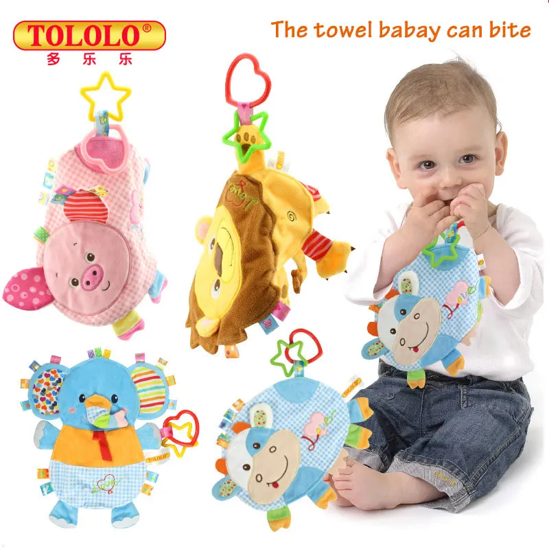 

25*21CM cartoon animal infant baby toddler clam towl appease hand towel cute soft fun towel