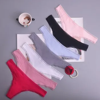 

s-3xl big size women black color sexy cotton ladies underwear panties lingerie bikini ear pants thong/g-string 2pcs/lot ac108