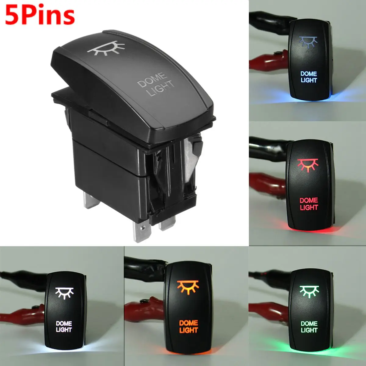 

Dome Light Rocker Switch For POLARIS UTV RZR Arctic Cat Wildcat for Kawasaki 12V 20A