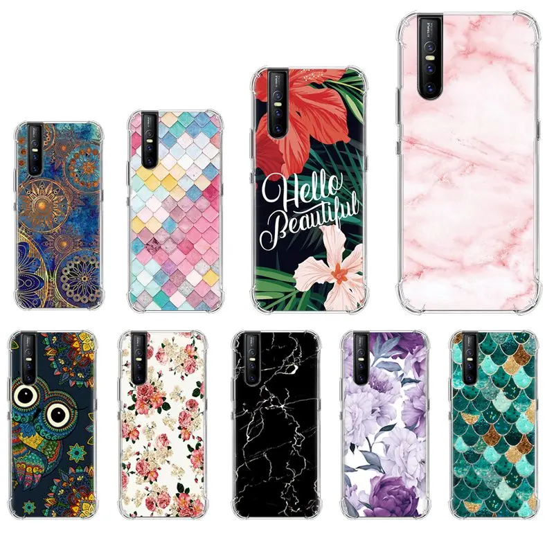 Stylish Painted Anti-falling Phone Case For Vivo V15 Pro / S1 Pro 6.39 Inch With Airbag Back Phone Cover