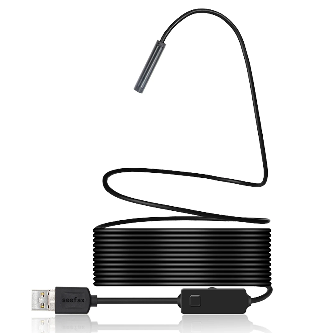 

2 in 1 8mm 6LED IP67 Micro USB/USB Endoscope Borescope Inspection Camera Soft Cable Waterproof Endoscope Camera for Android PC