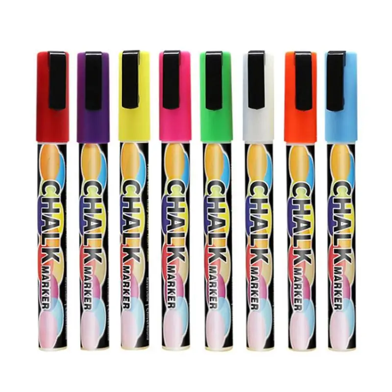 8 Pcs Liquid Chalk Erasable Fluorescent Marker Pen Colorful Art