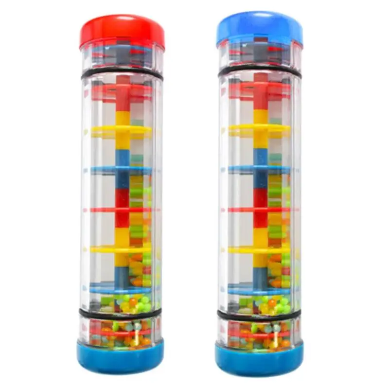 

Plastic Rainbow Hourglass Rainmaker Rain Stick Musical Toy Raindrop Sound Kids Educational Toys 2019 Musical Toy Random Color