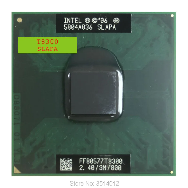

Intel Core 2 Duo T8300 SLAPA SLAYQ 2.4 GHz Dual-Core Dual-Thread CPU Processor 3M 35W Socket P