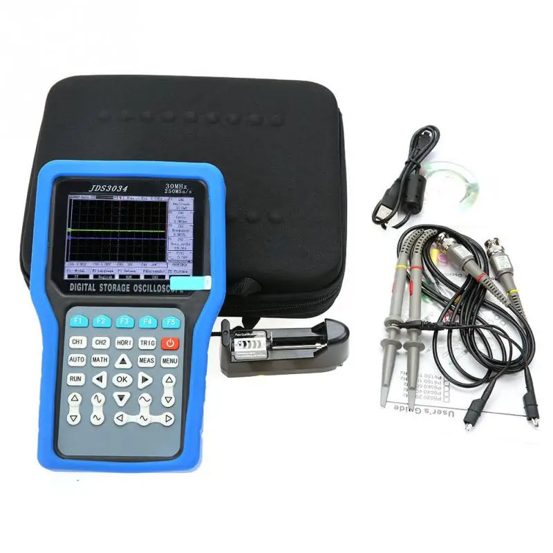 

Hot JDS3034 Oscilloscope Multimeter Handheld 4 Channels 250MSa/s 30MHz Digital Oscilloscope Kit AC110-220V fashion