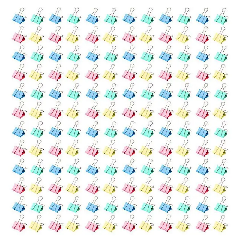 

Colorful Metal Binder Clips, Assorted Colors and size 3/4-Inch, 144x Clips