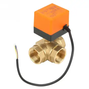 

DN32 G1-1/4 Brass 3 Way Motorized Ball Electrical Valve for Air Conditioner DC24V/DC12V New