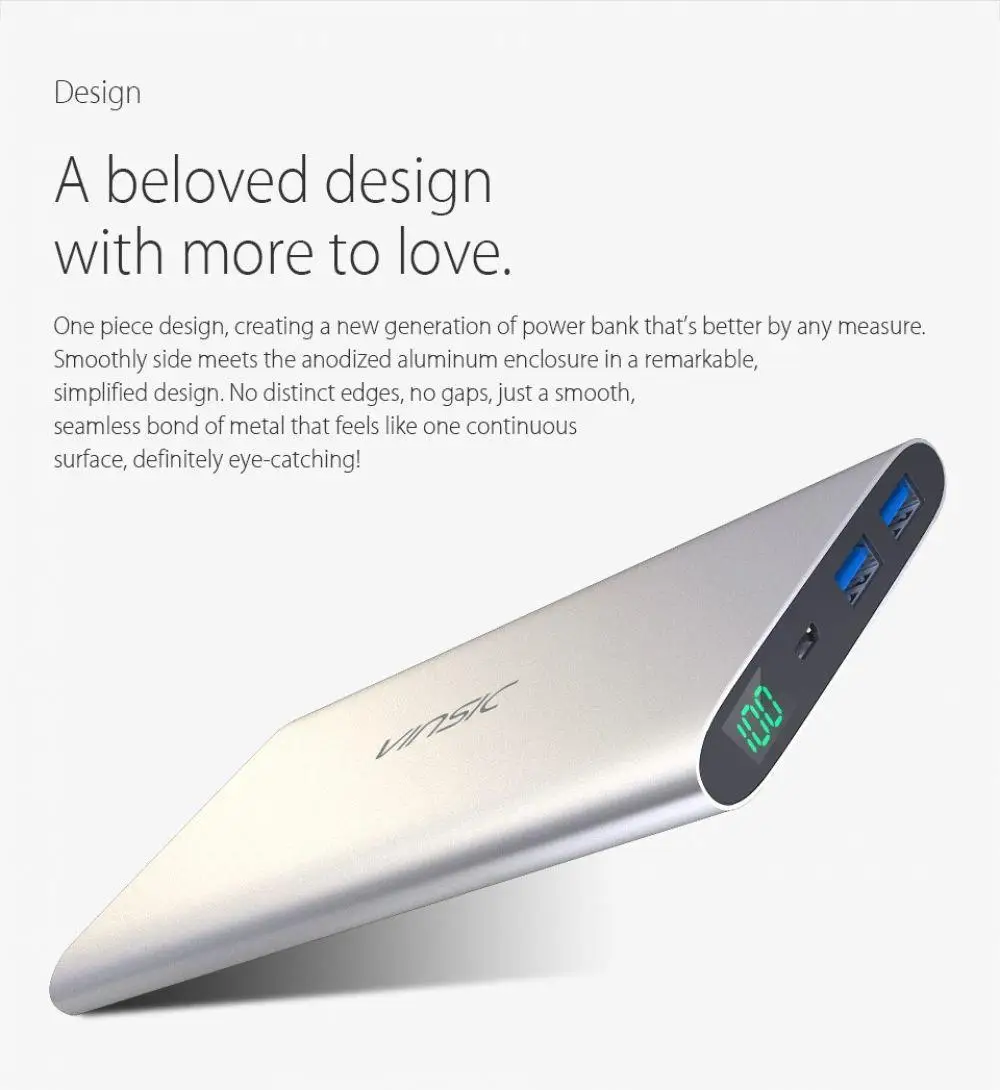 Vinsic чужой P11 Ultra Slim 12000 мАч запасные аккумуляторы для телефонов 5 в 2.4A Dual USB внешний