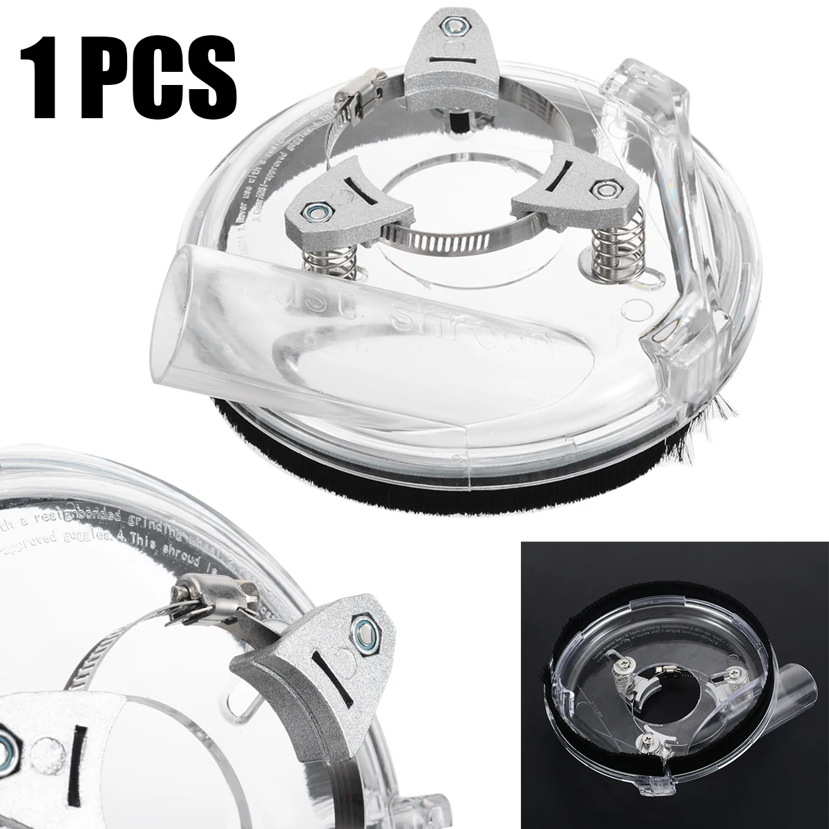 

Dust Shroud Clear Dry Grinding Dust Cover for 5inch Angle Grinder Hand Grinder Hand Power Tool Accessories 15x7.5cm