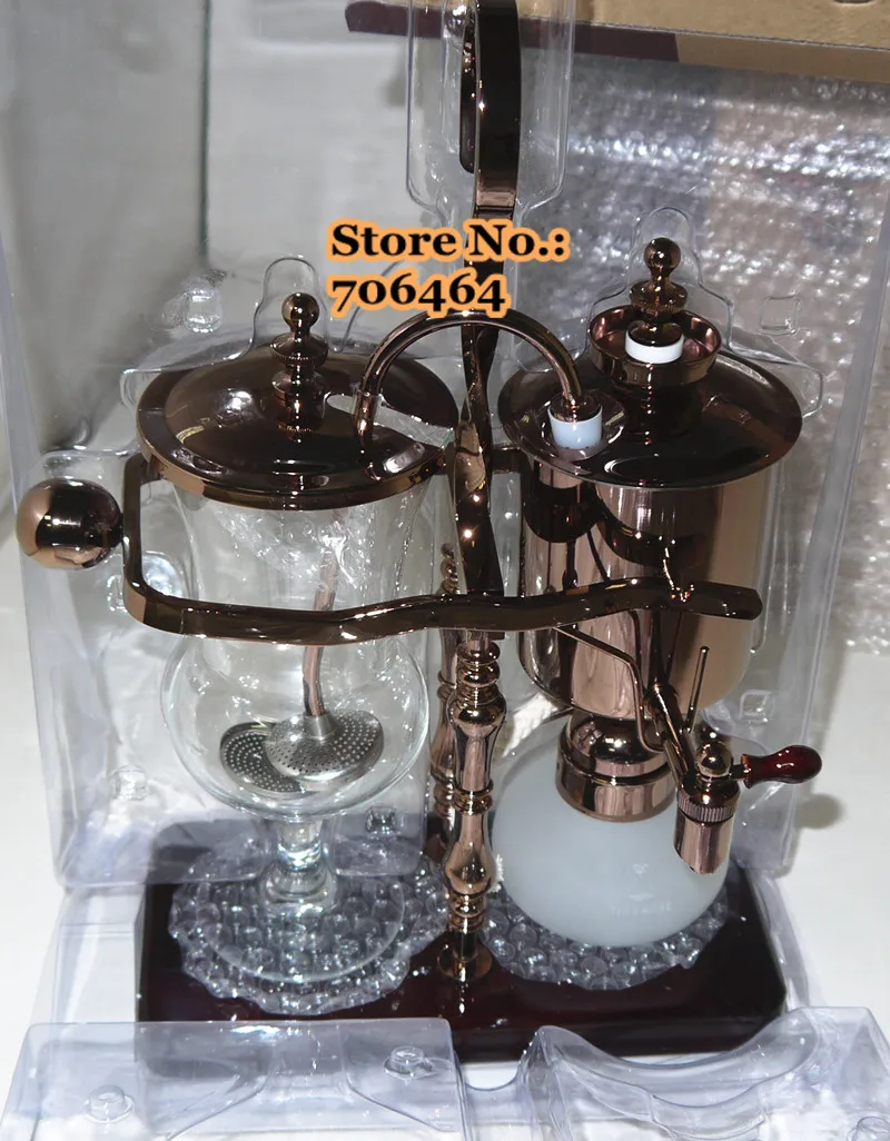 

Luxury rose gold Royal balancing siphon coffee machine/belgium coffee maker syphon vacumm coffee brewer