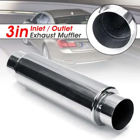 Silenciador de Escape Universal para Carro Cano de Escape com Saída de 76mm Mod. 397239