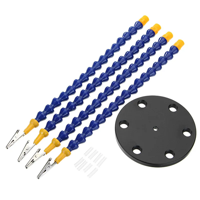  DANIU Schwarz Universal Seltsame Dritte Hand Vier Arme Löten Station PCB Leuchte Mit Schwere Metall
