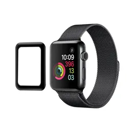 Мм 0,2 мм Закаленное стекло Защитная крышка для Apple Watch iWatch серии 2 мм 42 38 мм алюминий сплав рамки высокая прозрачность