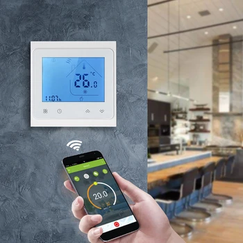 

WiFi Smart Thermostat Temperature Controller for Water/Electric floor Heating Water/Gas Boiler Works with Alexa Google Home