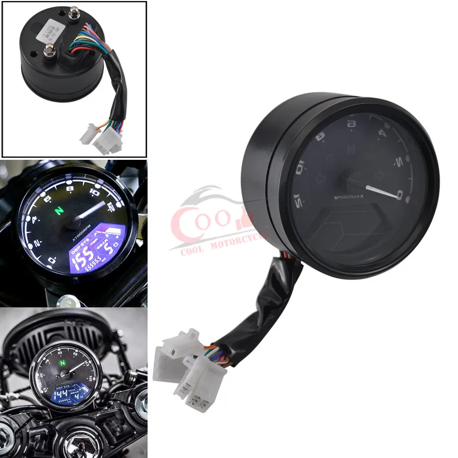 

Universal Motorcycle Multi-function LCD Signal Odometer Tachometer Speedometer Gauge Support Waterproof Shockproof