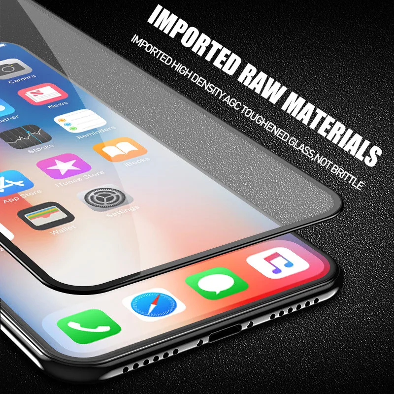 USLION Für iPhone X 7 8 Plus XS Max Glas Für iPhone 6 6 s 7 XR X Glas Film 5D Gehärtetem Glas