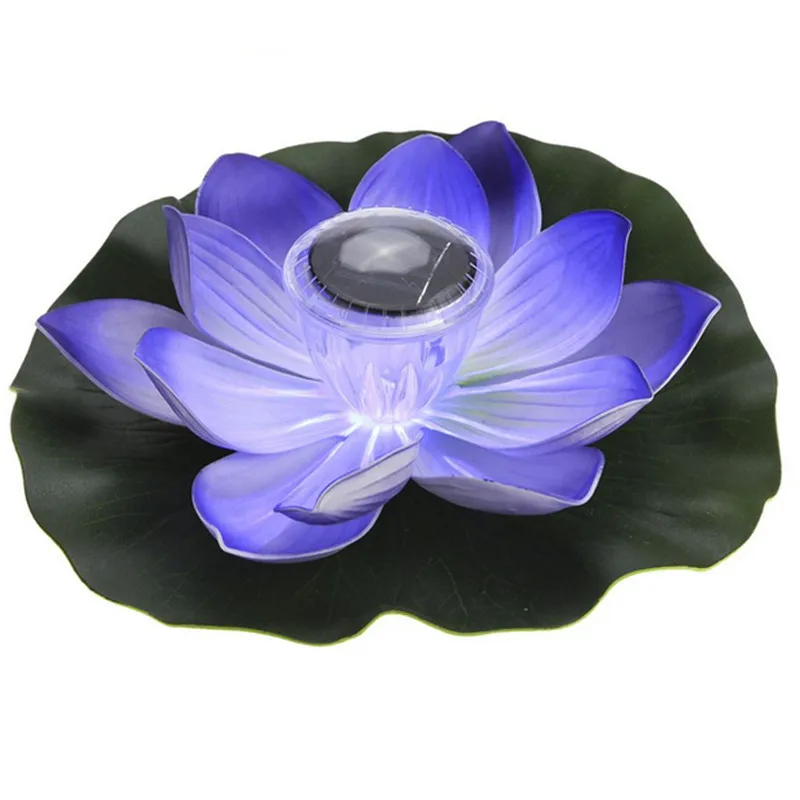 

1Pcs Solar Powered Multi-colored LED Lamp Resistant Outdoor Floating Pond Night Light For Garden Pool Lotus Flower RGB Water