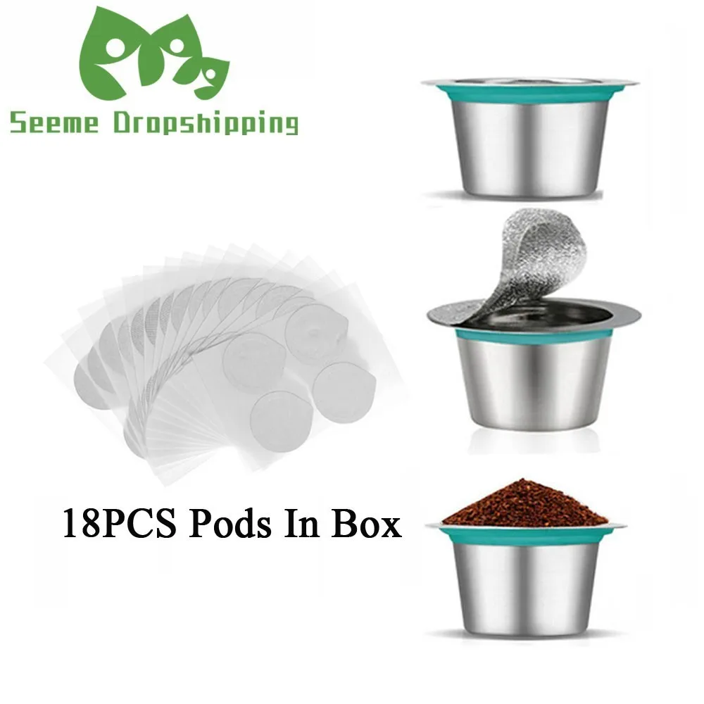 

18PCS Stainless Steel Nespresso Coffee Pods Refillable Nesspreso Capsulas Reusable Coffee Filter Cup New DIY Coffee Maker Tools