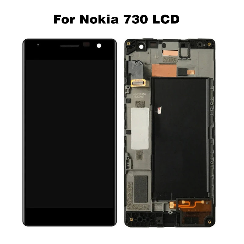 

For Nokia Lumia 730 735 LCD Display For Microsoft 730 735 Screen Display N730 Touch Screen Digitizer Assembly With Frame