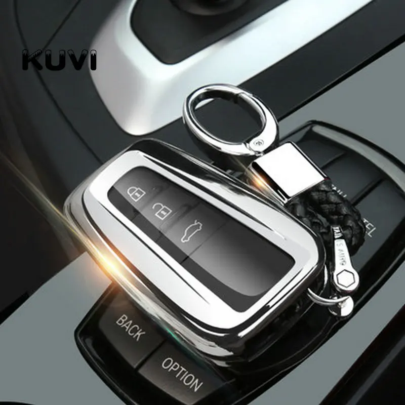 

Soft TPU Car Key Case Fob Keychain Cover For Toyota Camry Corolla C-HR CHR Prado 2018 Key Protection Car Styling