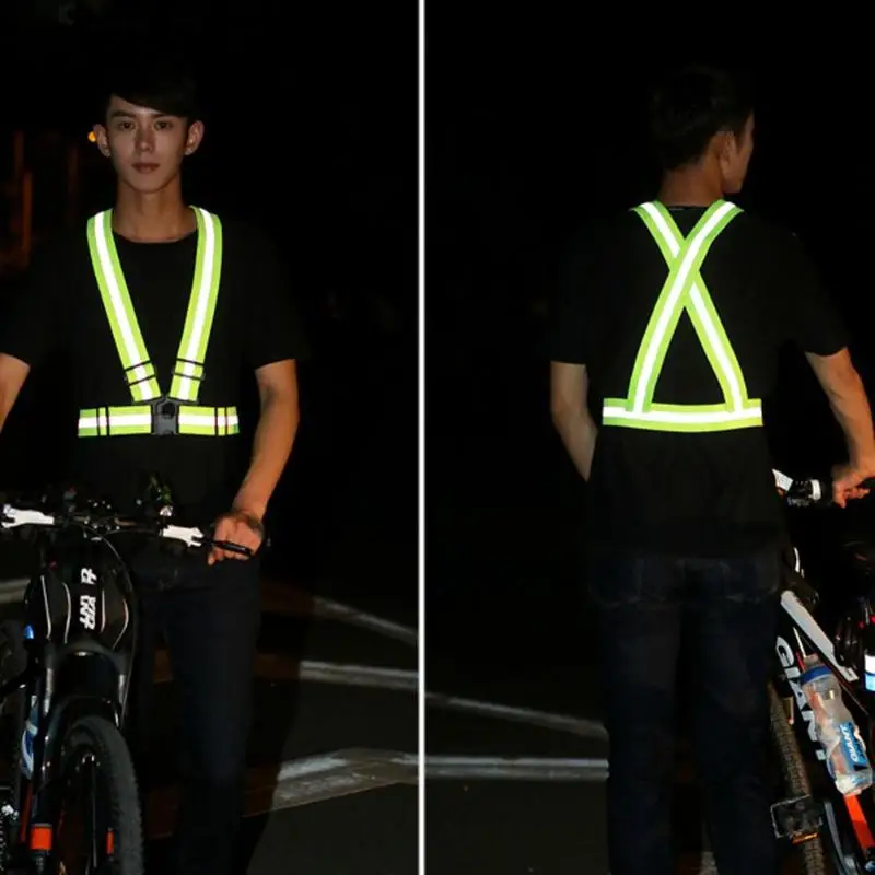 

High visibility male and female bicycle safety reflective vest reflective belt construction traffic suitable for running cycling