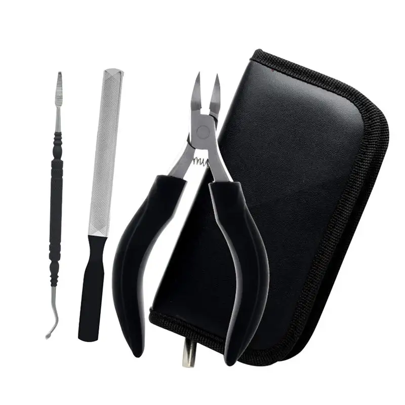

3pcs Pro Manicure Set Nail Kit Nail Art Tools All For Manicure Sets Pedicure Care With Pusher Ingrown Nail File Polish Tweezer