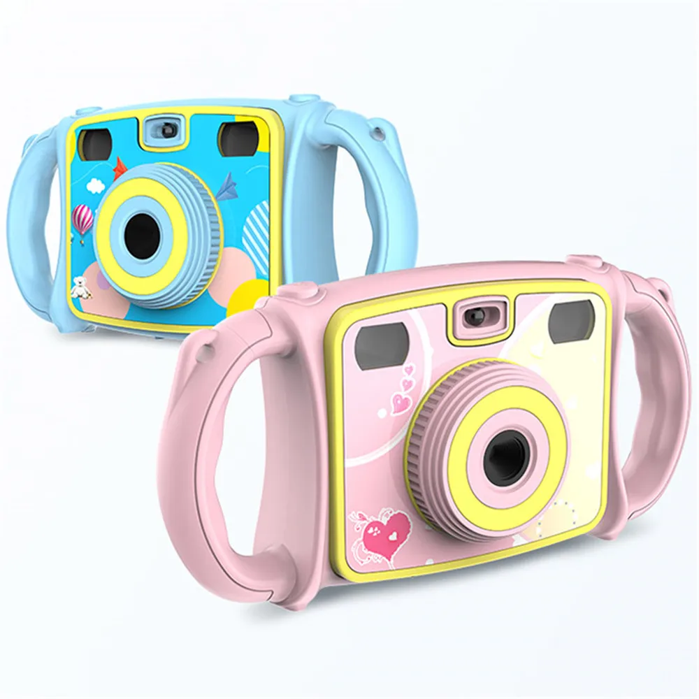 Высокопрочные силиконовые дизайнерские игрушечные камеры с антикапельным покрытием, мультипликационный двойной объектив, зум, цифровая камера, фото, игрушка, двойное окно, обрамление, подарки