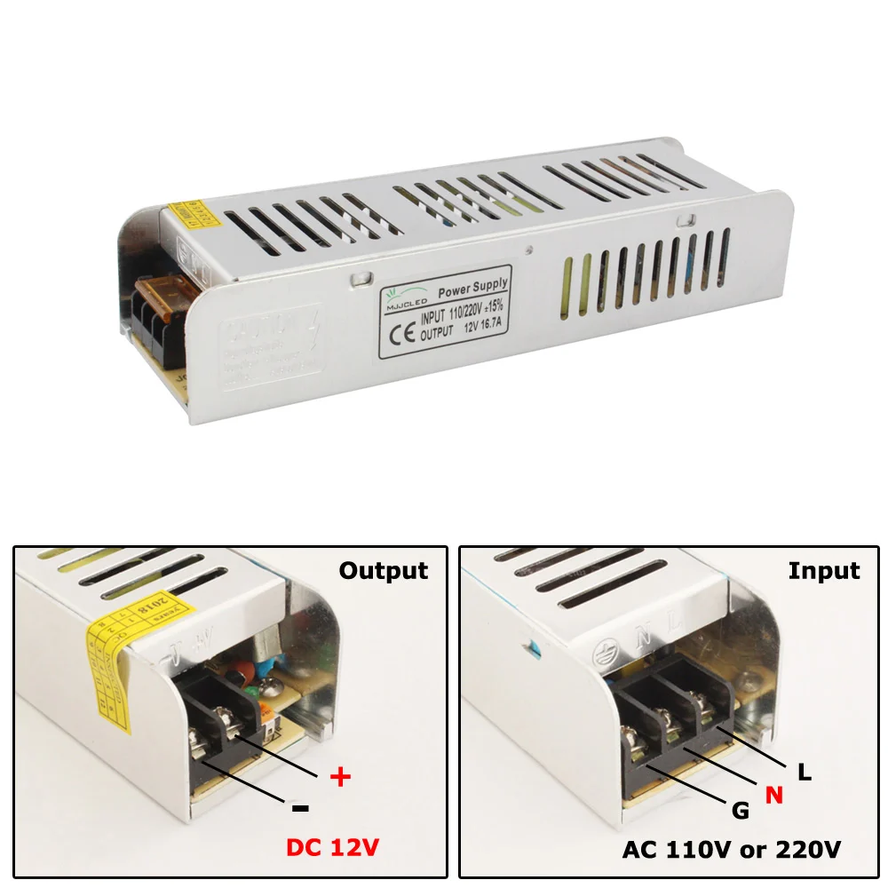 Блок питания для светодиодных лент трансформатор 12 В 1 А 2 5 10 20 25 30 в перем. Тока