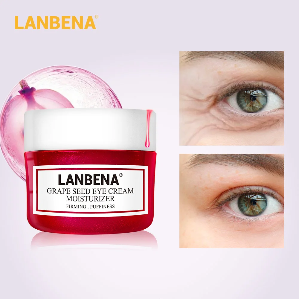 

LANBENA Grape Seed Eye Cream Fading Fine Lines Dark Circle Removing Eye Puffiness Nourishing Moisturizing Firming Anti-Aging 20g