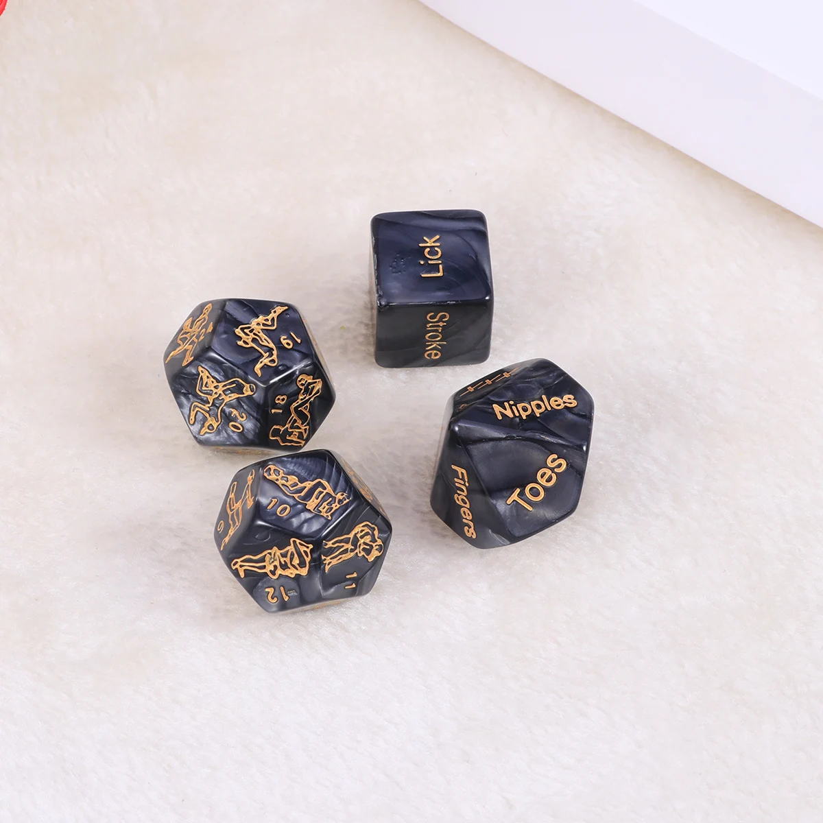 4Pcs Sex Dices Erotic Gambling Sex Position Upscale Funny Black Dice Couple Games Sex Accessories for Couples Lovers Game Dices