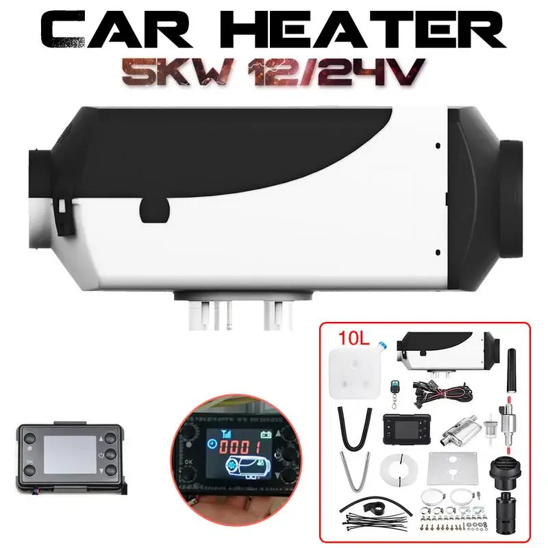 

12V/24V 5KW Car Heater Air Diesels Heater Parking Heater With LCD Monitor Remote Control For RV Motorhome Trailer Trucks Boats