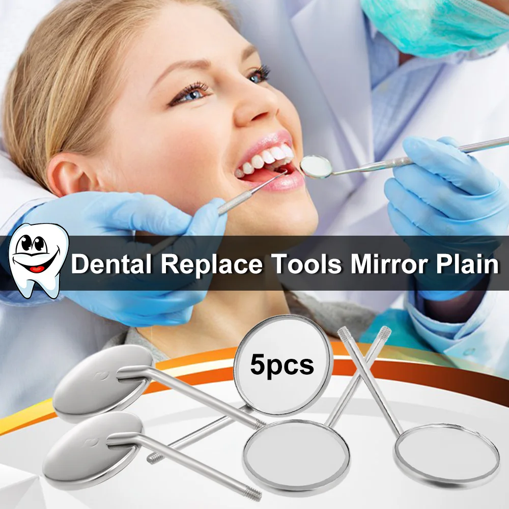 5pcs Dental Mirror Plain Oral Care 22mm Surgical Instruments Replace
