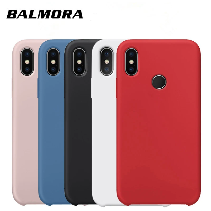 

BALMORA Liquid Silicone Case For Xiaomi Redmi 7 6 6a 6pro Protective Original Back Cover For Redmi Note 5 7 Pro phone shell