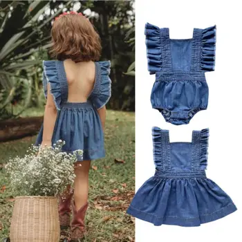 Grande/petite soeur Famliy correspondant tenue nouveau-né enfant en bas âge enfants bébé fille barboteuse robe coton sans manches tenue
