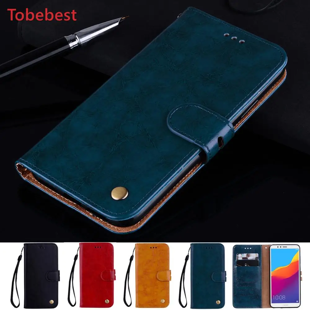 

Honor 7A PRO Case Funda Coque for Huawei Honor 7A PRO Y5 Y6 prime 2018 Retro Oil Wax Leather Flip Wallet Cover Capinha
