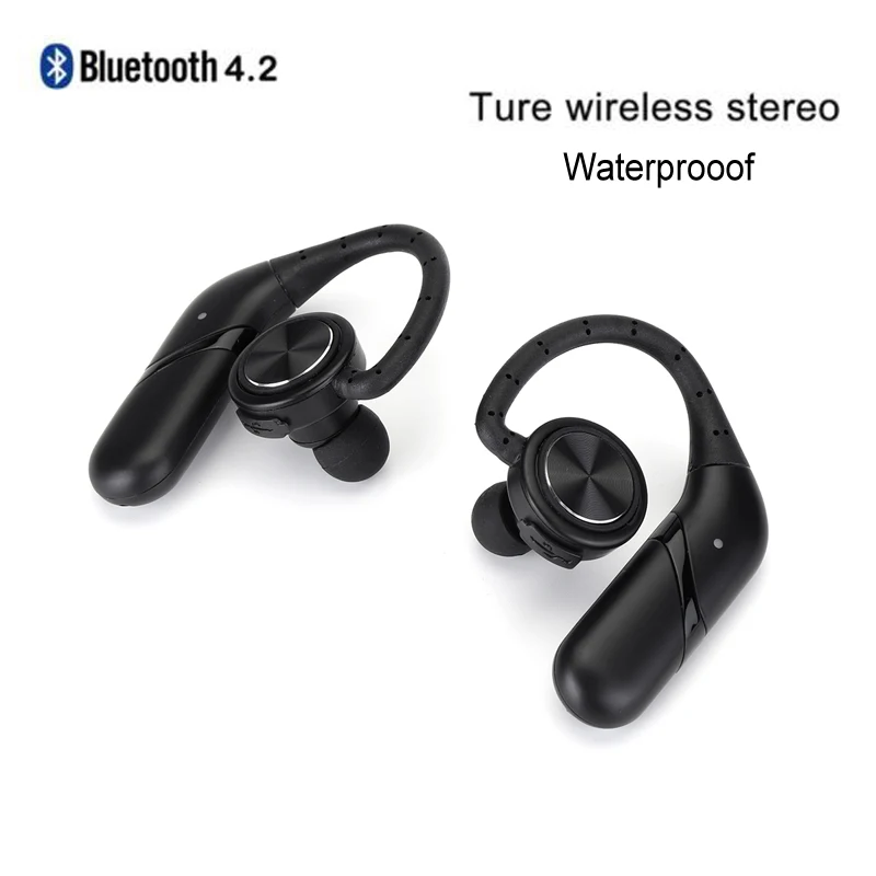 

bluetooth 4.2 Ture Wireless Stereo Earphones TWS Waterproof Sports Stereo In-Ear Earbuds Headphones with Build-in Microphone