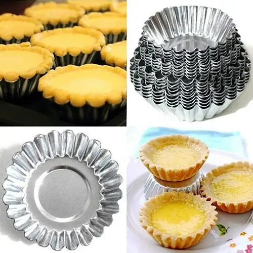 

10Pcs Aluminum Alloy Egg Tart Mould Cake Cookie Round Pastry Kitchen Baking Tool Kitchen,Dining & Bar Supplies Hot