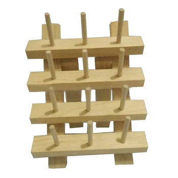 

12 Spool Wooden Bobbin Thread Rack and Organizer for Sewing Quilting Embroidery Craft