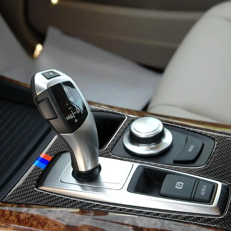 

Carbon Fiber Center Console Gear Shift Panel Cover Trim for X5 E70 X6 E71 Decorative Frame Decoration Decals Interior Styling