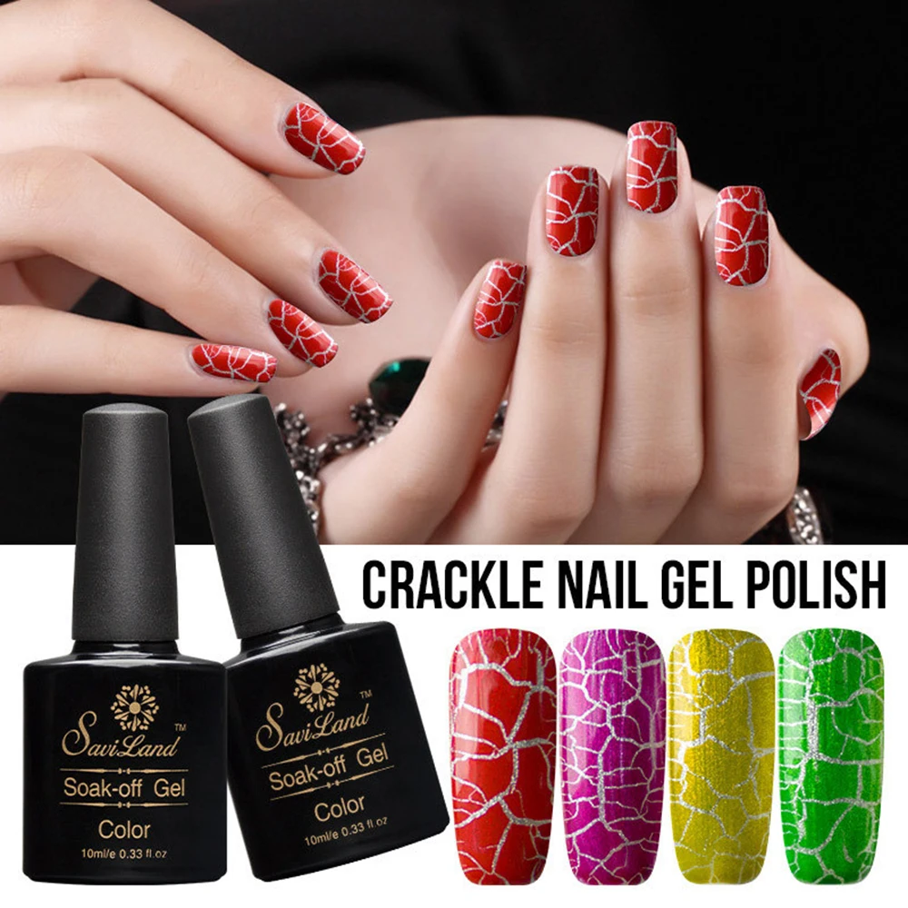 

Crackling Gel Varnish Semi-permanent Crackle UV Gel Nail Polish Color Kit 10ML Art Lucky Crack Nail Polish Personality