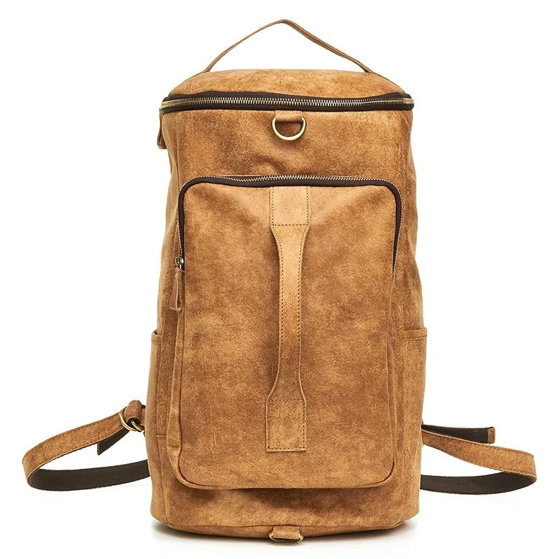 

Retro Genuine Leather Men Bag Large Capacity Travel Bags Hand Luggage For Man Suitcases And Travel Bags Leather Bagpack Sac
