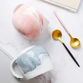 

360ml 400ml Marble Coffee Milk Drinking Mugs Natural Ceramic Marble Office Mugs Cup for Office Wedding Party Favor Gift