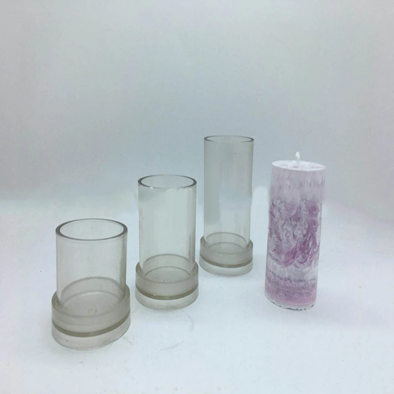 

1PC Cylindrical Candle Mould Transparent Candle Making Model Plastic For Handmade Craft Kit