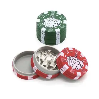 

3 Layers Poker Chip Style Herb Herbal Tobacco Grinder Weed Grinders Smoking Pipe Accessories gadget Red/Green/Black