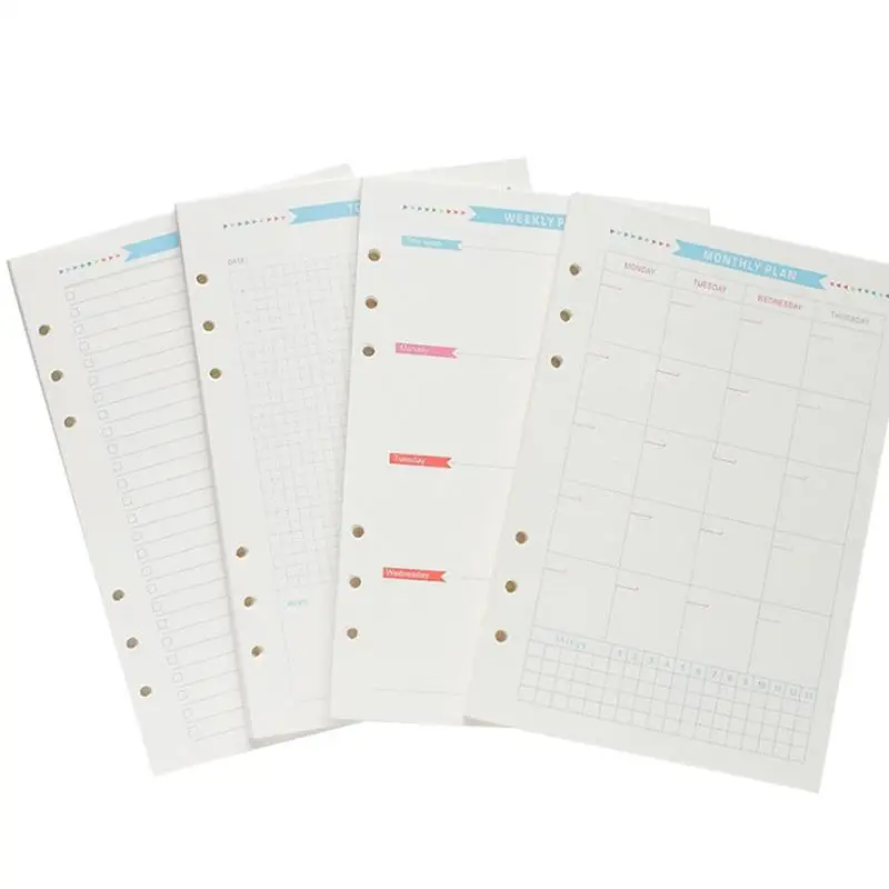 

Simple Diary A5 6-Ring Binder Planner Loose-Leaf Notebook Refill Paper For Student Or Officer
