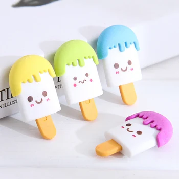 

1Piece Cute Popsicle Erasers Creative Ice Cream Erasers Kawaii Rubber Erasers For Girls Kids Gift Correction Supplies Stationery