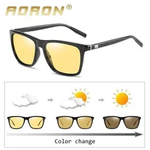 AORON HD очки для ночного видения мужские алюминиевые желтые линзы солнцезащитные очки мужские поляризованные очки для ночного видения очки для вождения Oculos Gafas De Sol