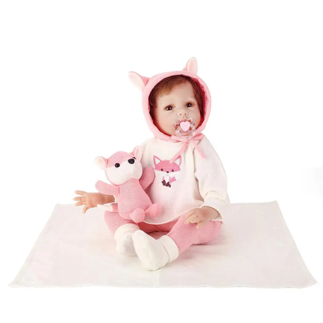 

Kids Soft Silicone Realistic With Clothes Reborn 2-4Years Baby Unisex Pink Doll Collectibles, Gift, Playmate